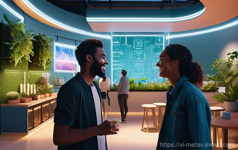 메타버스 부동산의 커뮤니티 형성 전략 - Image Prompt 1: The Heart of the Metaverse: A Thriving Community Hub**