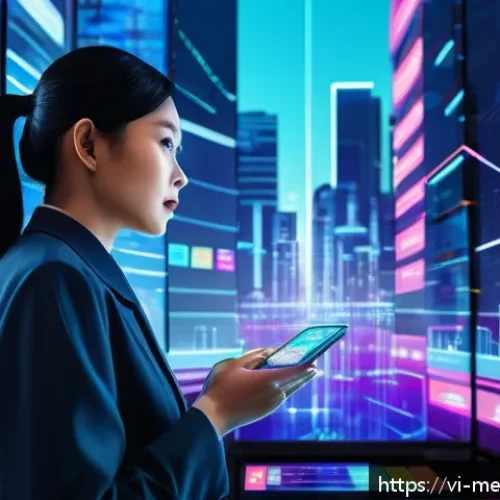 메타버스 부동산 투자 리스크 - A futuristic digital cityscape inside a vibrant metaverse platform, showcasing diverse virtual real ...