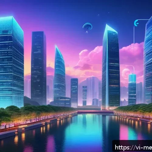 가상 부동산 투자 시 리스크 관리 방안 - A futuristic digital cityscape representing virtual real estate investment in the metaverse, with gl...